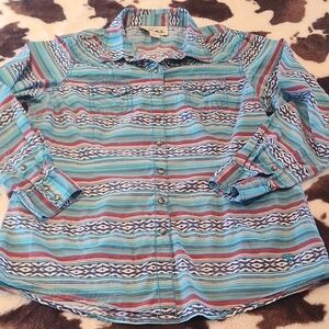 Ariat Striped Multicolor Western Style Womens Shirt Button Down Long Sleeve